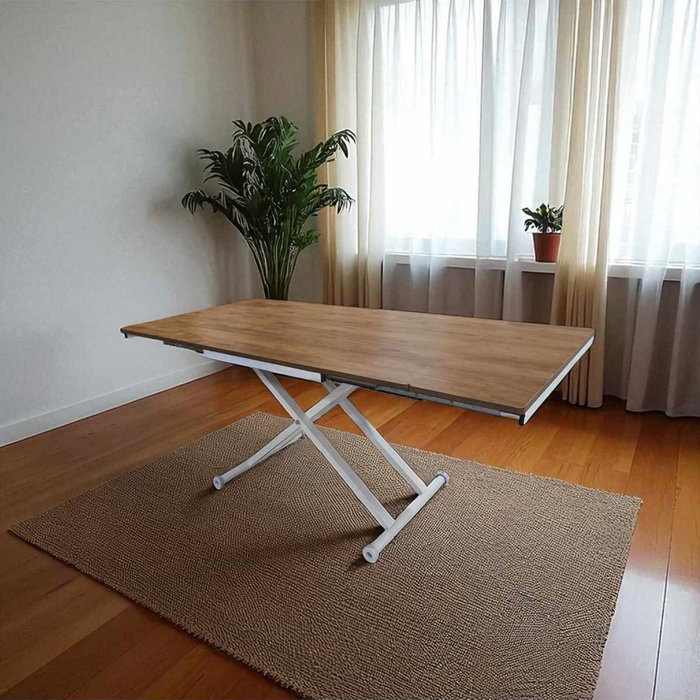 Hanah Home Mesa de Comedor Extensible Nogal y Blanco